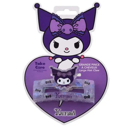 Grande pinza per capelli Kuromi viola confezione Nerdscape, accessorio kawaii