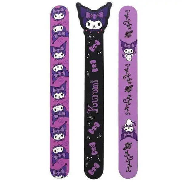Set di lime per unghie Kuromi viola e nere, design kawaii, accessorio Nerdscape.
