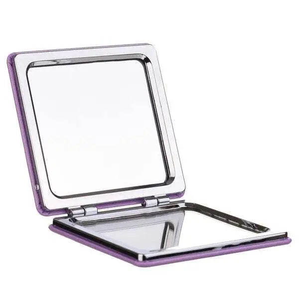 Specchietto portatile quadrato con bordo viola, accessorio Nerdscape