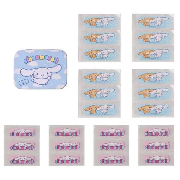 Cerotti Cinnamoroll assortiti con scatola blu, design kawaii, accessori NerdScape