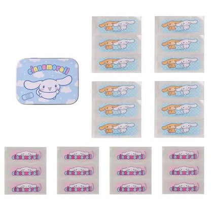 Cerotti Cinnamoroll assortiti con scatola blu, design kawaii, accessori NerdScape