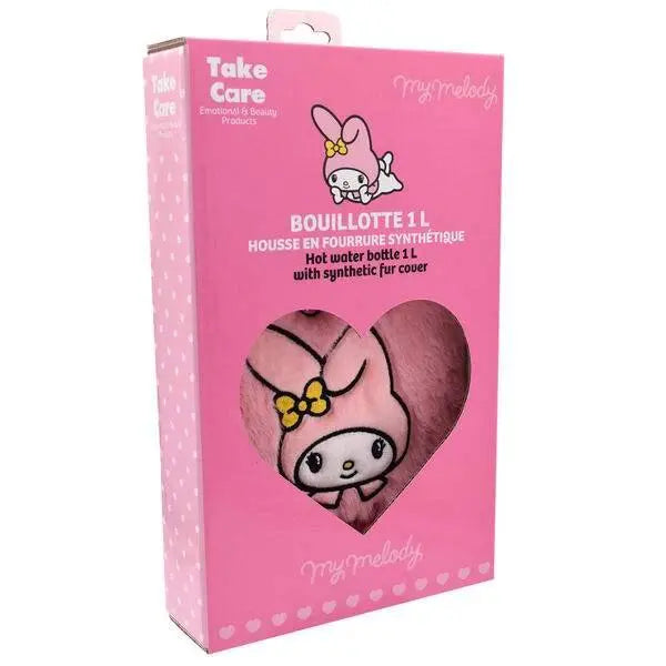 Borsa acqua calda My Melody con copertura in peluche rosa, confezione rosa, Nerdscape.