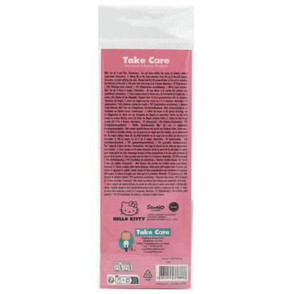 Retro confezione rosa Take Care Hello Kitty, dettagli ingredienti, licenza Sanrio, Nerdscape.