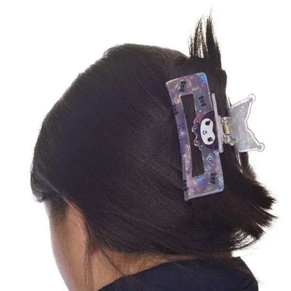 Fermaglio Kuromi viola a tema nerd su capelli, accessorio moda Nerdscape