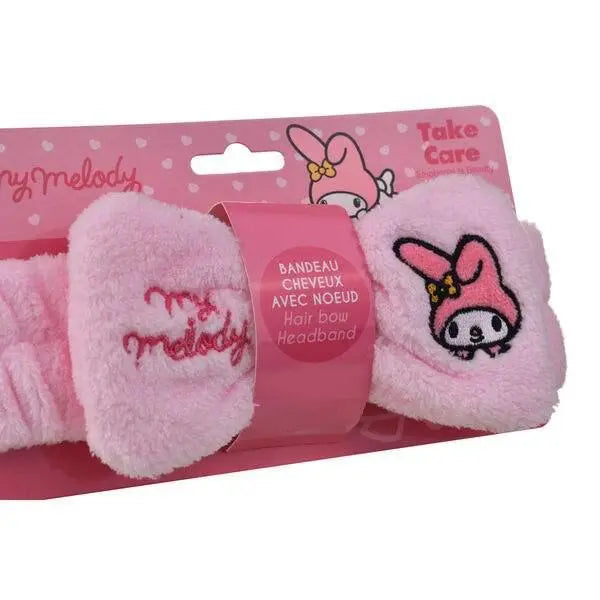 Cerchietto capelli rosa My Melody con fiocco, accessorio nerd kawaii su Nerdscape