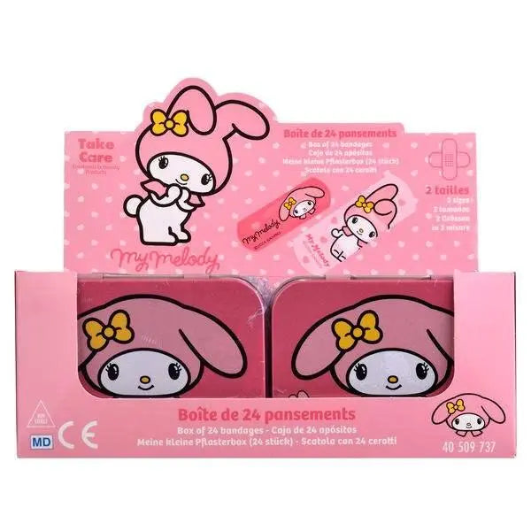 Scatola di cerotti My Melody rosa con decorazione kawaii, esposta su Nerdscape.