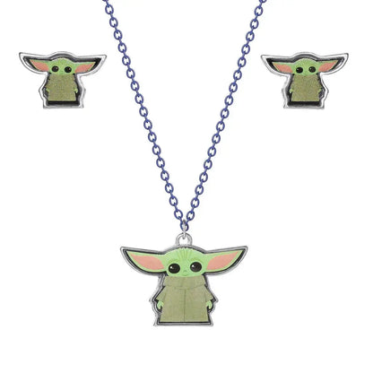 Star Wars Baby Yoda Set necklace + earrings Nerdscape