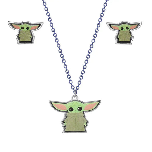Star Wars Baby Yoda Set necklace + earrings Nerdscape