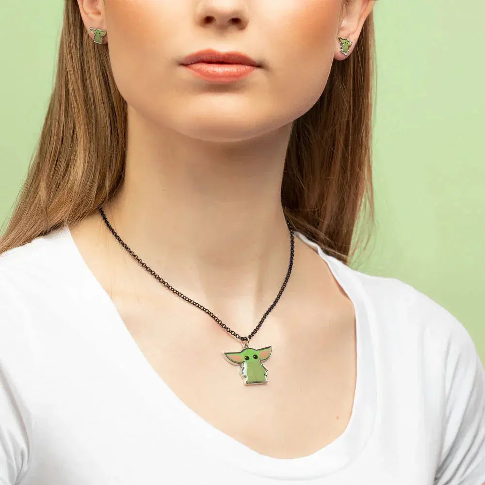 Star Wars Baby Yoda Set necklace + earrings Nerdscape