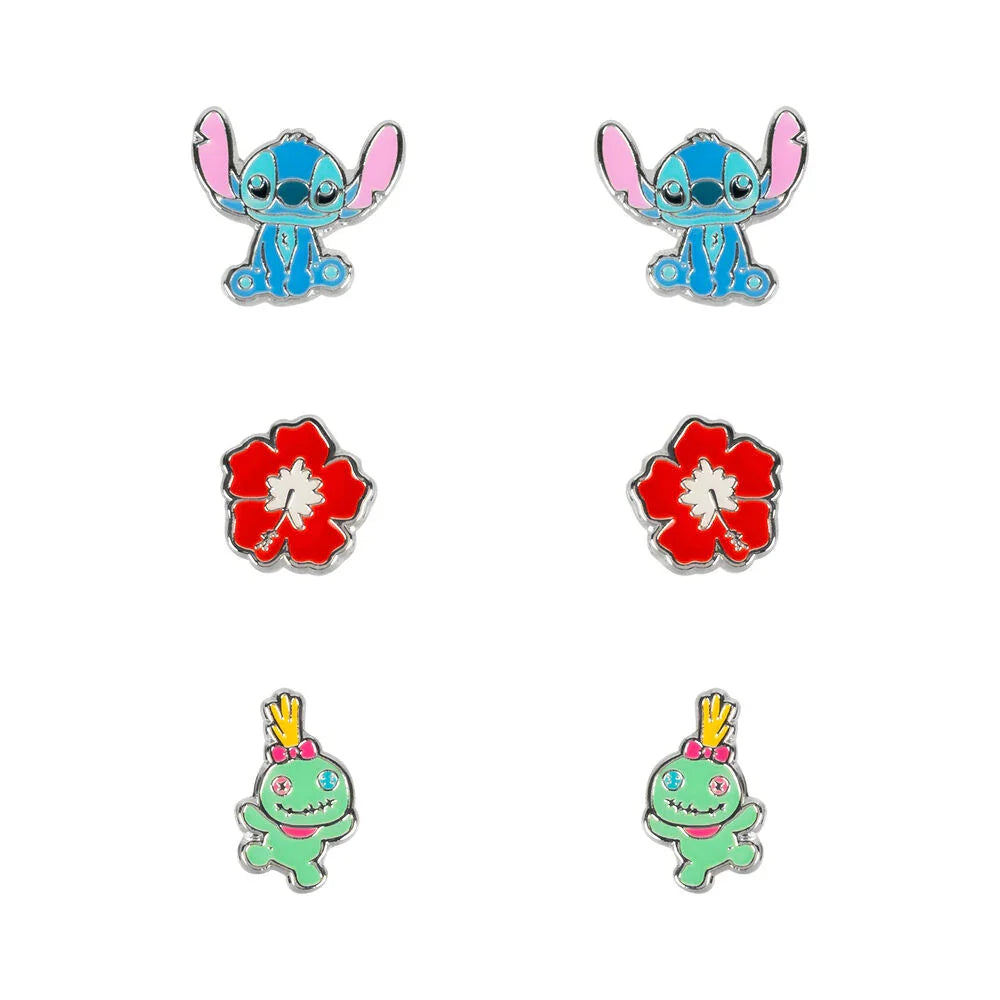 Disney Stitch Set 3 pairs of earrings silver Nerdscape