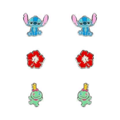 Disney Stitch Set 3 pairs of earrings silver Nerdscape