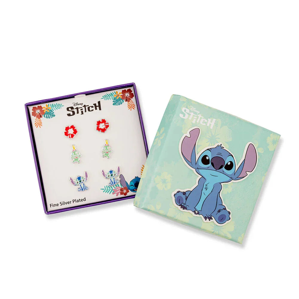 Disney Stitch Set 3 pairs of earrings silver Nerdscape