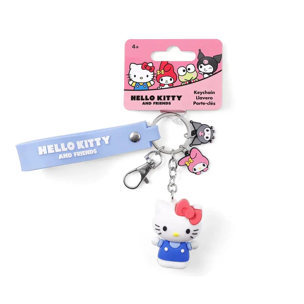 Portachiavi Hello Kitty and Friends con ciondoli personaggi e laccetto azzurro, gadget Nerdscape