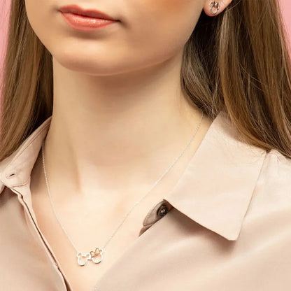 Disney Mickey & Minnie necklace silver Nerdscape