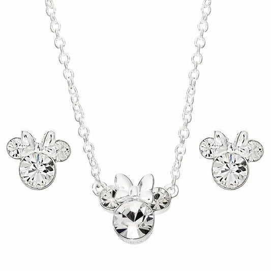 Disney Minnie Set necklace + earrings silver Nerdscape