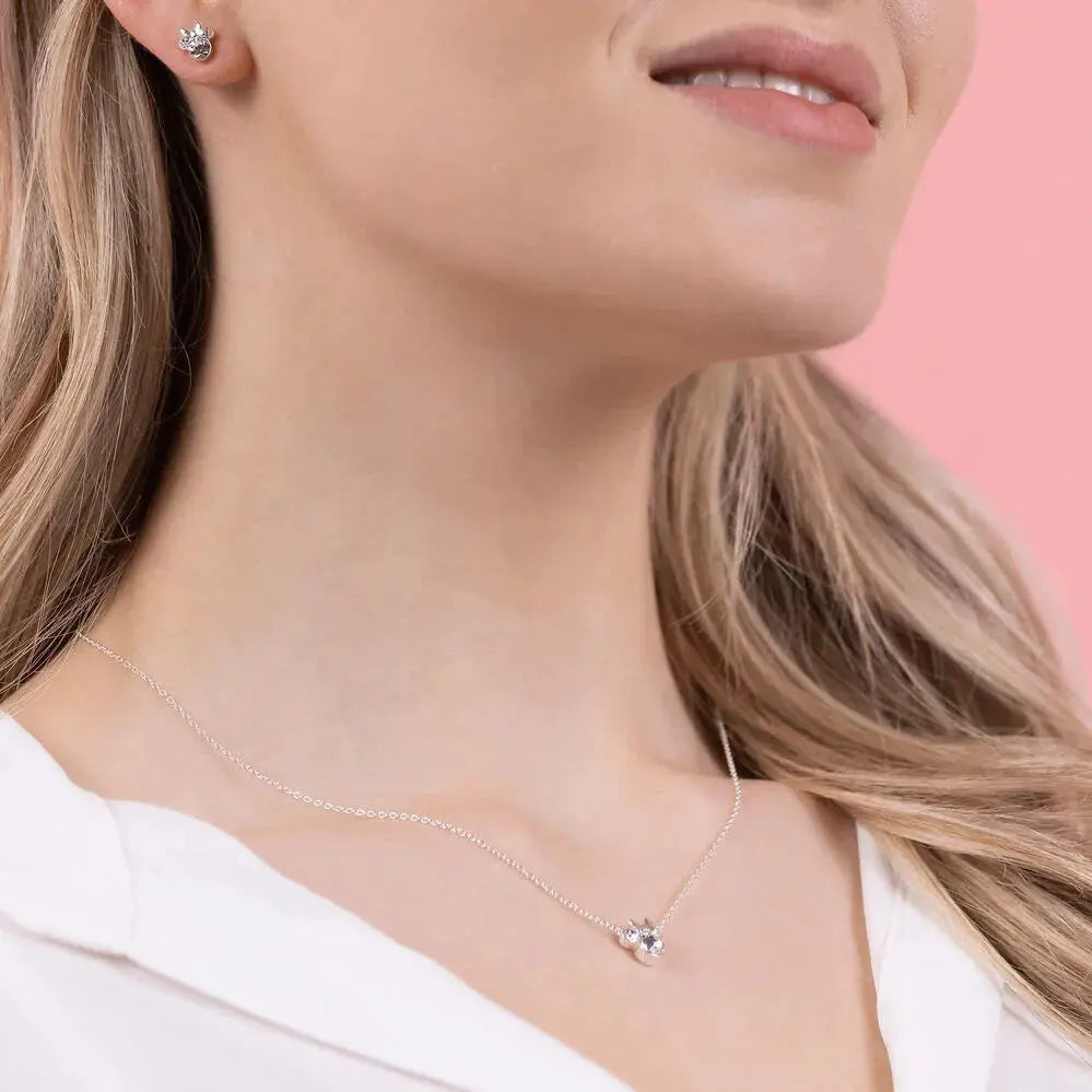 Disney Minnie Set necklace + earrings silver Nerdscape