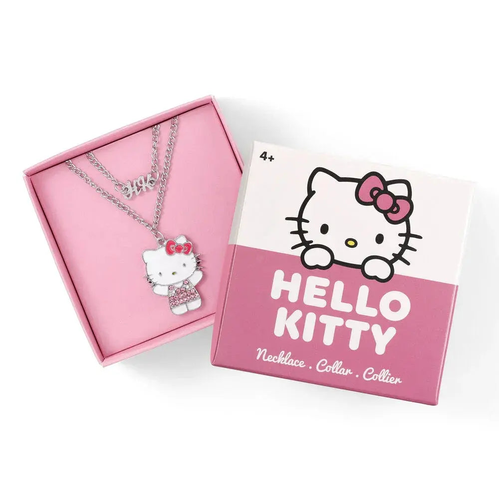 Collana Hello Kitty in confezione rosa, ideale per regalo, prodotto Nerdscape.