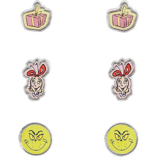 The Grinch Christmas Set 3 Pairs of earrings