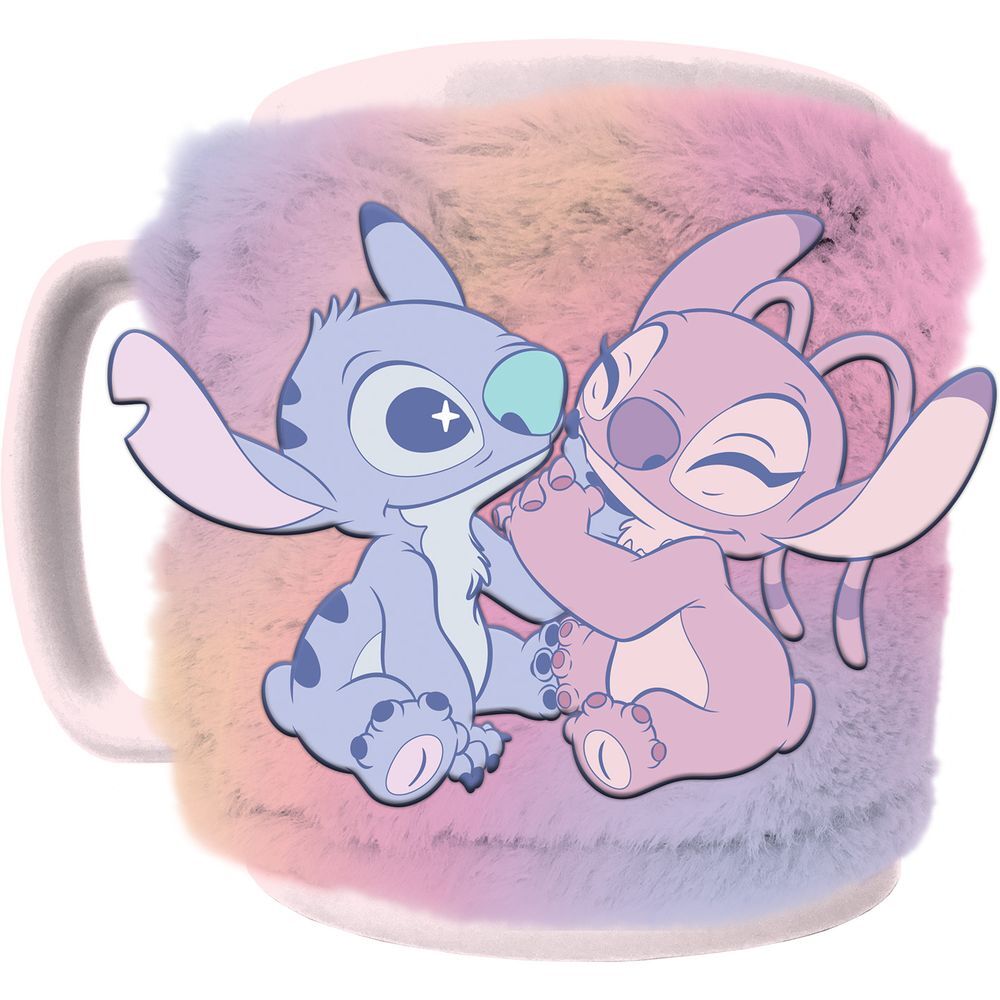 Disney Angel & Stitch Mug with teddy bear cover 440ml Nerdscape
