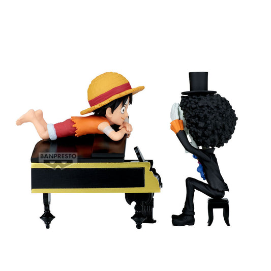 One Piece Luffy &amp; Brook Word Collectable Stories figure 8cm