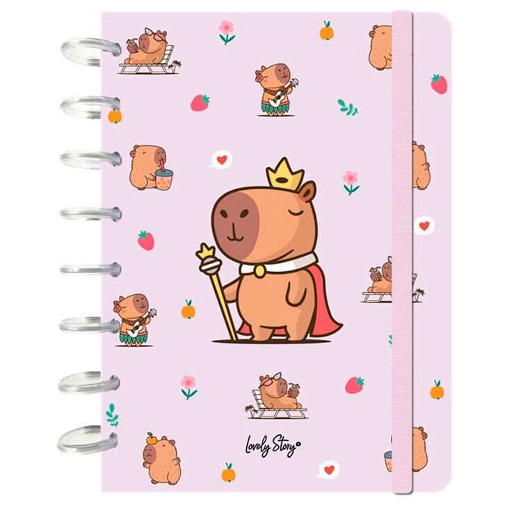 Capibara Majesty A5 notebook with 100 grid sheets