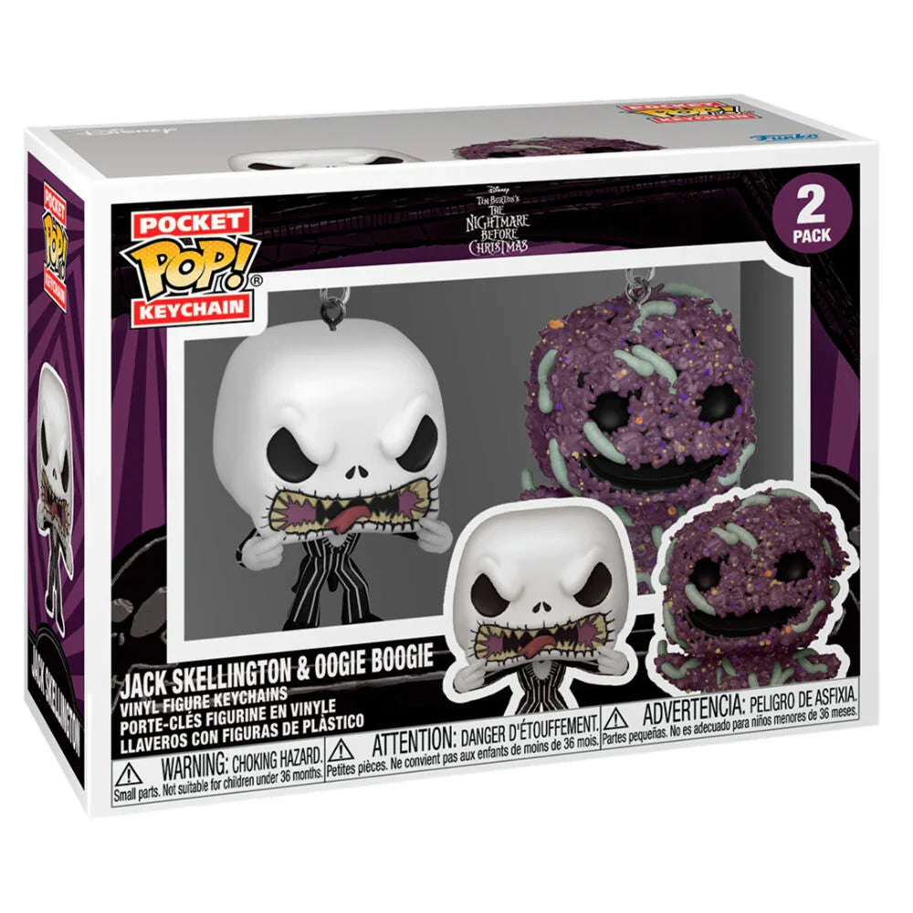 Pocket POP pack 2 keychain Disney Nightmare Before Christmas Jack & Oogie Boogie Nerdscape
