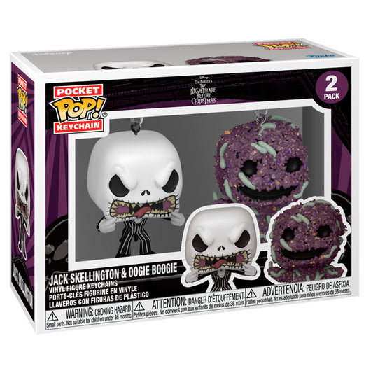 Pocket POP pack de 2 porte-clés Disney L'Étrange Noël de Monsieur Jack Jack et Oogie Boogie