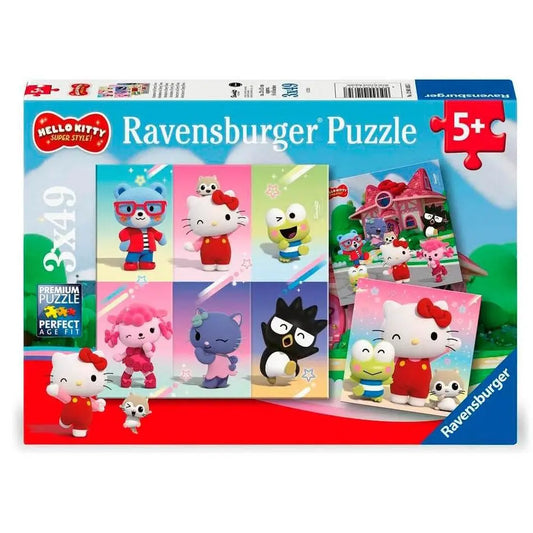 Hello Kitty puzzle with friends 3x49pcs, 21x21cm for ages 5+