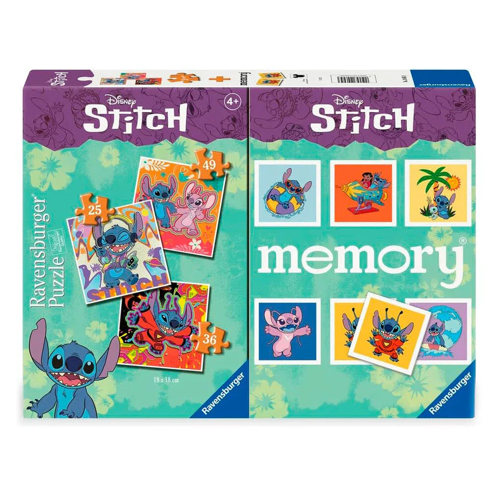 Disney Stitch 3 puzzles + memory multipack Nerdscape
