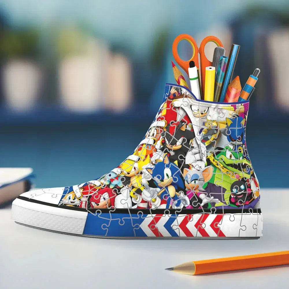 Sonic the Hedgehog Sneaker 3D puzzle pencil case 112pcs Nerdscape