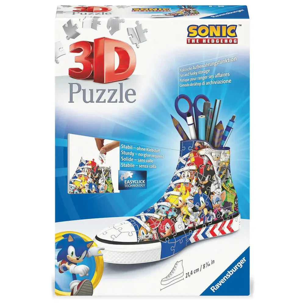 Sonic the Hedgehog Sneaker 3D puzzle pencil case 112pcs Nerdscape