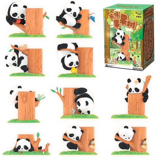 Figurine surprise assortie Panda Roll grimpant à l'arbre fruitier