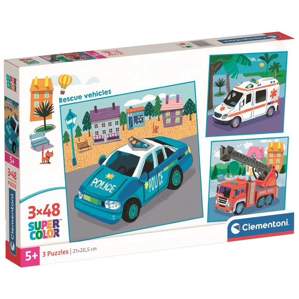 Rescue Vehicles puzzle 3x48pcs Nerdscape