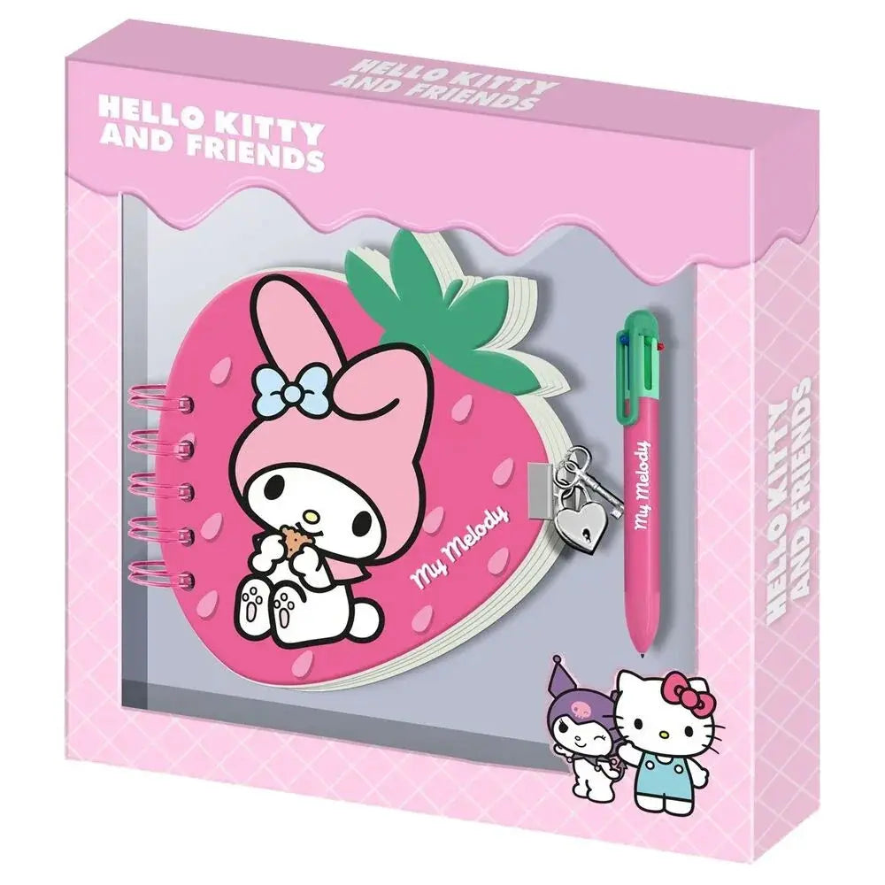 Hello Kitty and Friends My Melody Strawberry Diary + pen Nerdscape