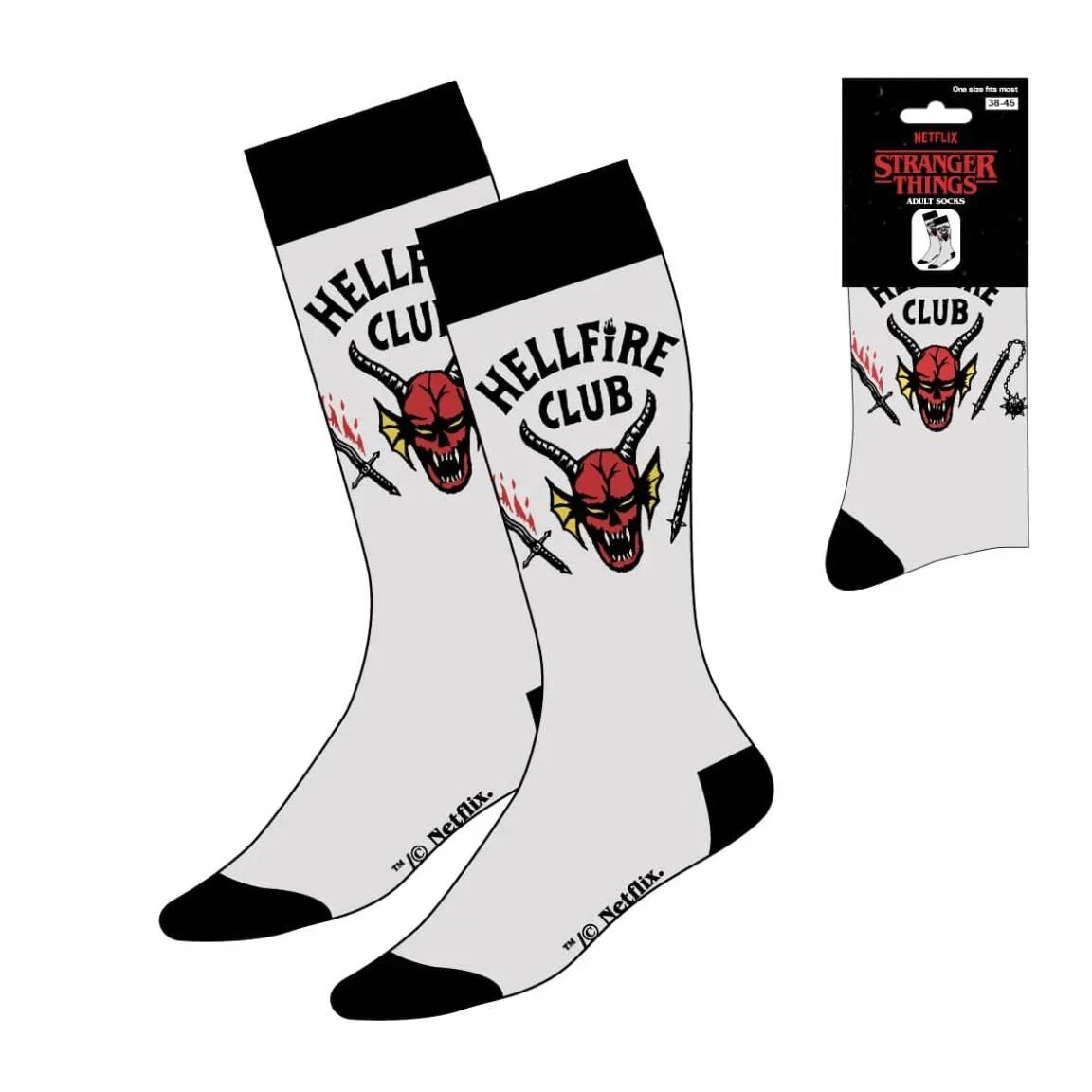 Stranger Things Hellfire Club adult socks Nerdscape
