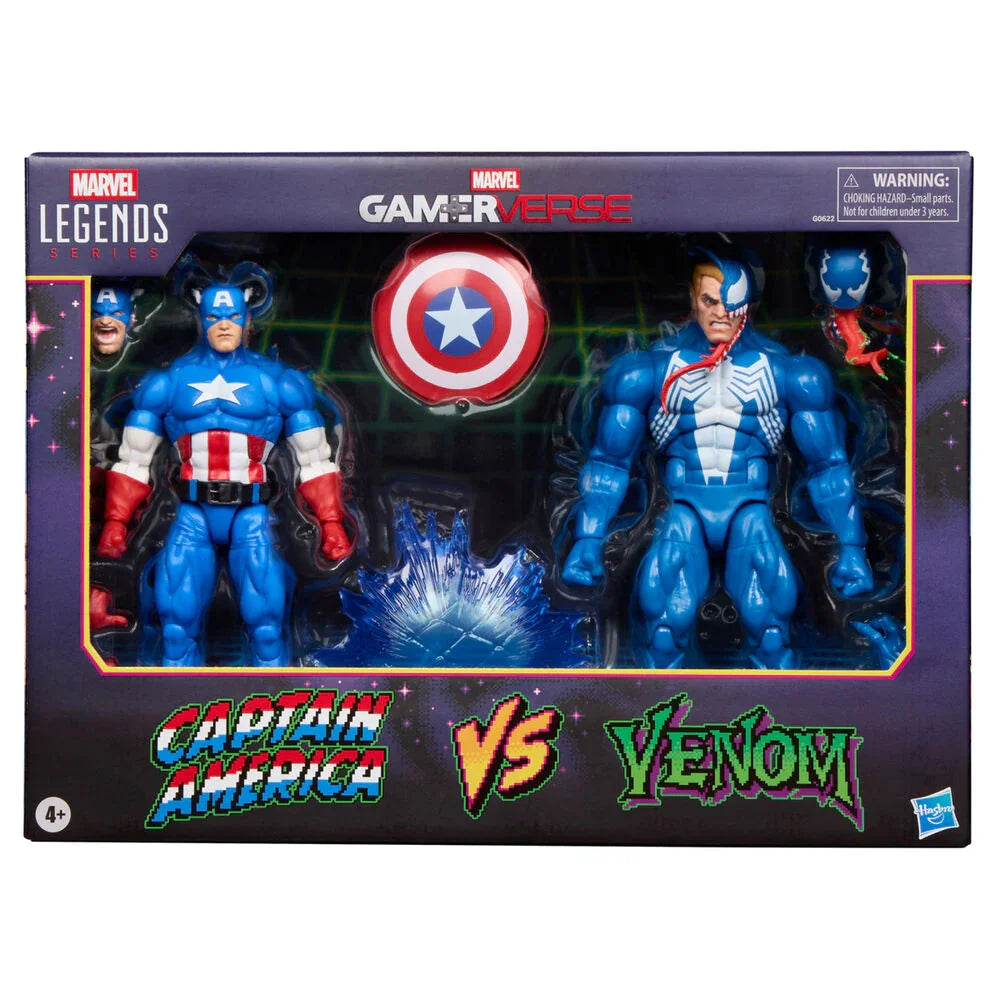 Marvel Legends Captain America & Venom Gameverse - Figura da Collezione 15cm - Nerdscape Nerdscape