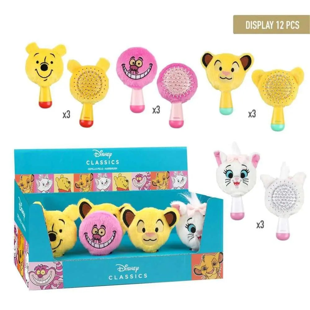 Disney assorted hair brush with colorful cartoon designs and soft bristles, Disney spazzola per capelli.