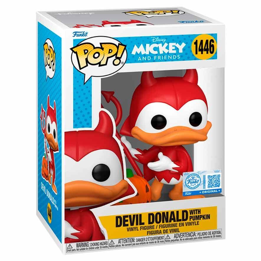 POP figure Disney Mickey and Friends Devil Donald with Pumpkin Exclusive Nerdscape