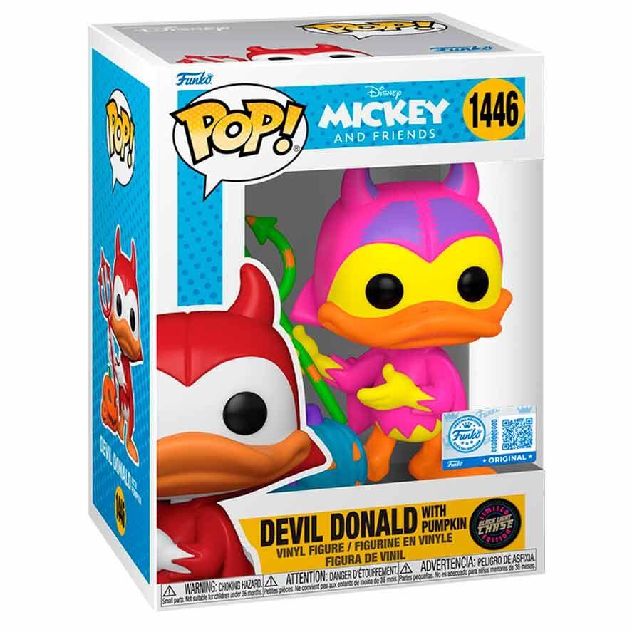 POP figure Disney Mickey and Friends Devil Donald with Pumpkin Chase Exclusive Nerdscape