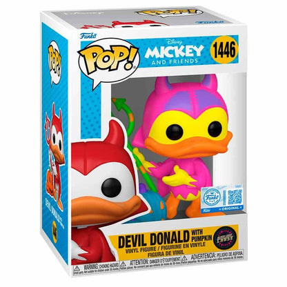 POP figure Disney Mickey and Friends Devil Donald with Pumpkin Chase Exclusive Nerdscape