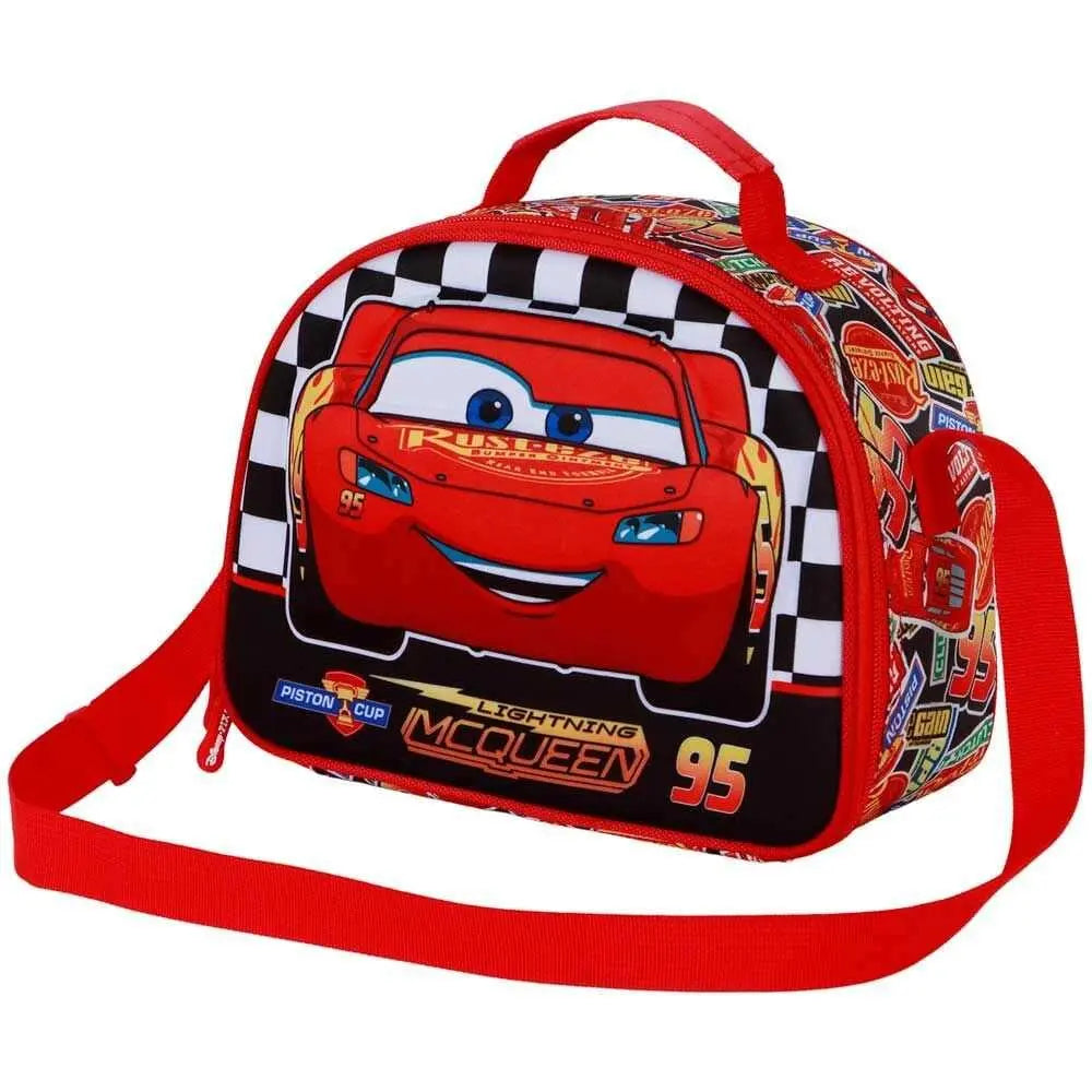 Borsa termica Cars Disney rossa con Lightning McQueen, tracolla regolabile, Nerdscape