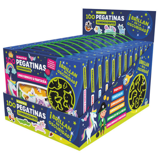 Assorted 100 luminescent stickers briefcase