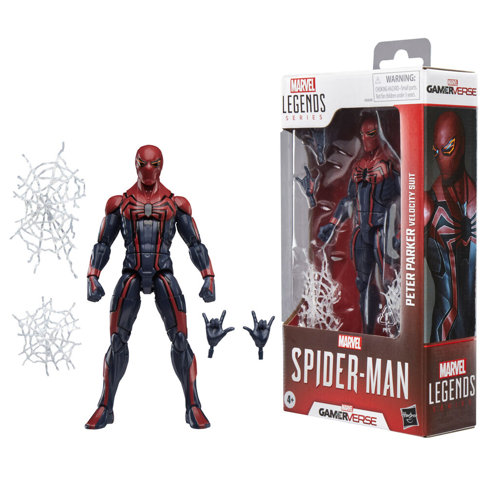 Figurine Spider-Man Peter Parker en tenue Velocity, série Marvel Legends Gamerverse, 15 cm