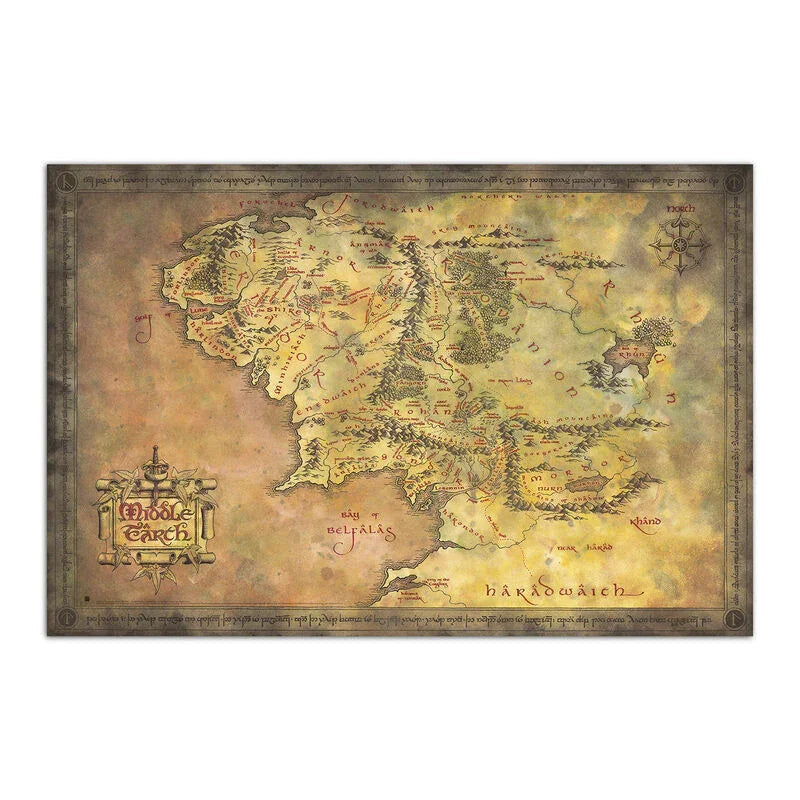 The Lord of the Rings Map of Middle-earth poster Nerdscape