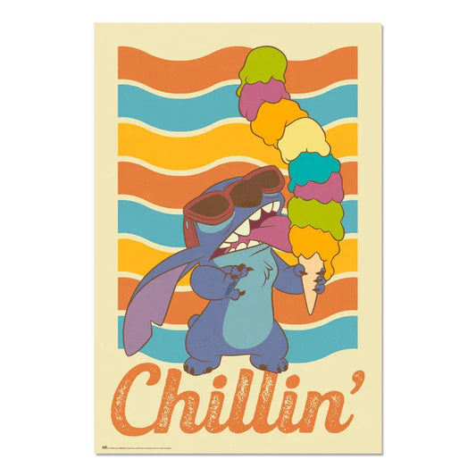 Nerdscape Poster Stitch Chillin Disney 91,5x61 cm Stampa Lucida da Collezione Nerdscape