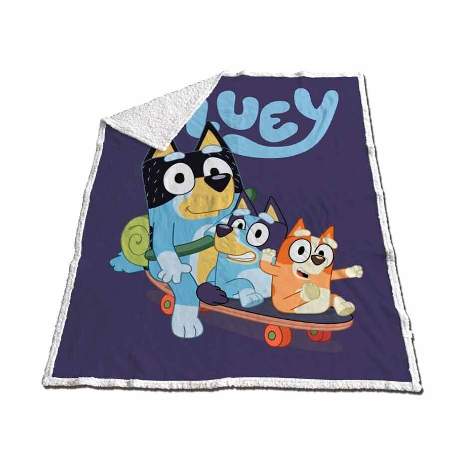 Bluey Coral sherpa blanket 120x150cm Nerdscape