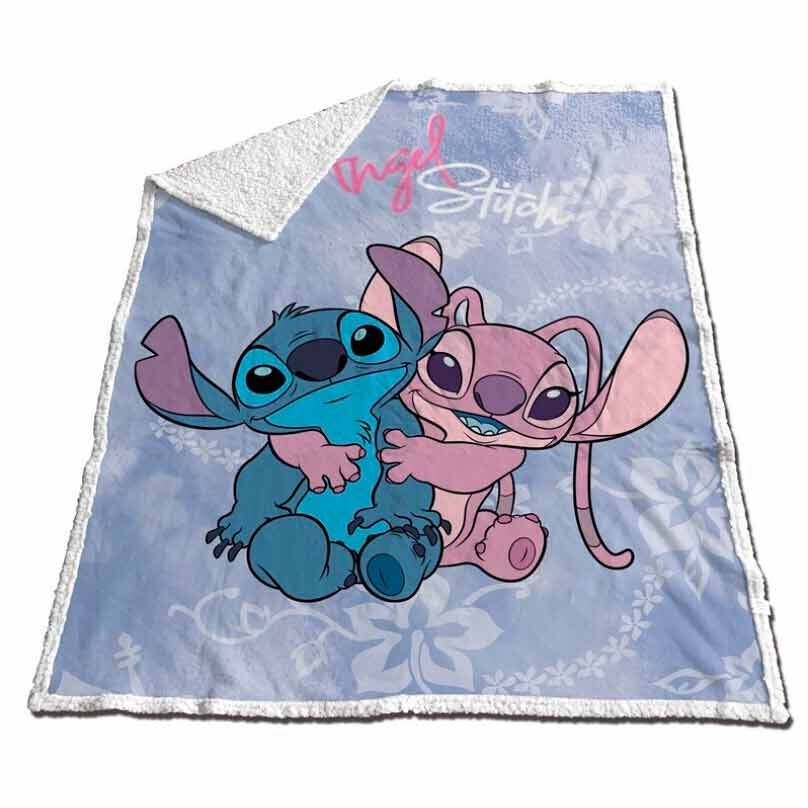 Disney Stitch & Angel Coral sherpa blanket 130x170cm Nerdscape