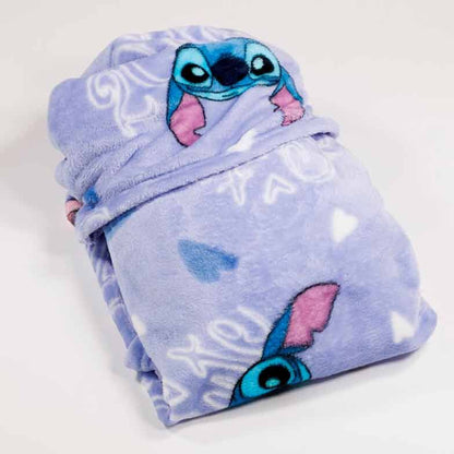 Disney Stitch Coral hooded blanket 120x150cm Nerdscape