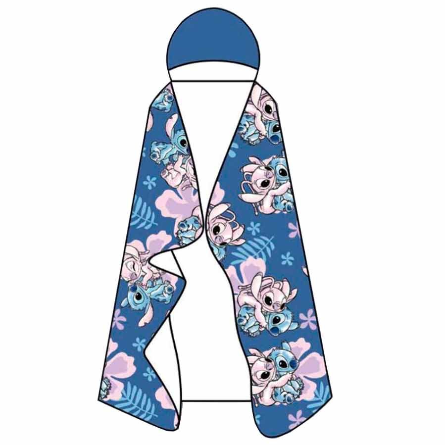 Disney Stitch & Angel Coral hooded blanket 120x150cm Nerdscape