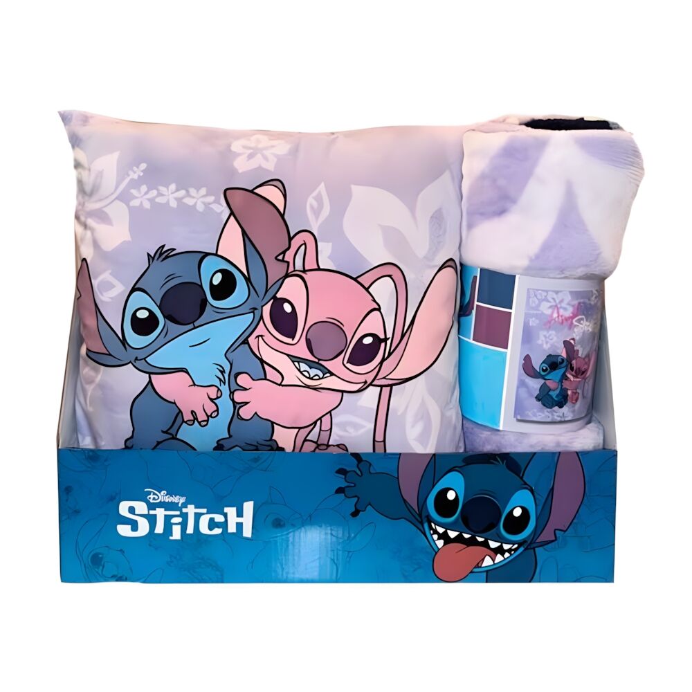 Disney Stitch & Angel polar blanket + cushion set Nerdscape